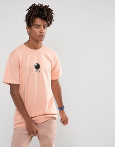 Бледно-розовая футболка с принтом бильярдного шара номер 8 на груди Stussy - Оранжевый