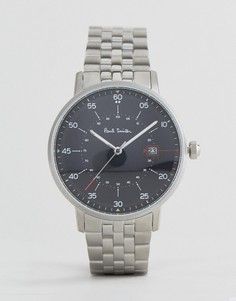 Серебристые часы-браслет с циферблатом диаметром 41 мм Paul Smith P10073 - Серебряный