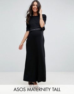 Двухслойное платье макси ASOS Maternity TALL NURSING - Черный