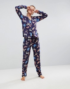 Рубашка с принтом и пижамный комплект из 100% модала ASOS - Мульти