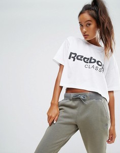 Белая укороченная футболка Reebok Classics - Белый