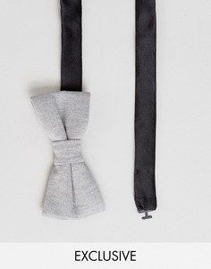 Однотонный трикотажный галстук-бабочка Noak - Серый