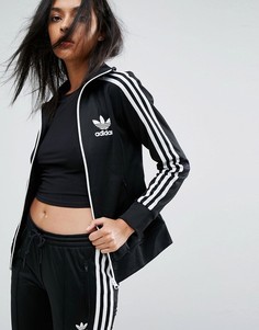 Куртка на молнии с 3 полосами Adidas - Черный