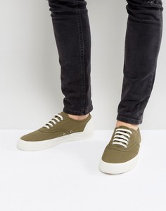 Парусиновые кеды оливкового цвета Fred Perry Barson - Зеленый