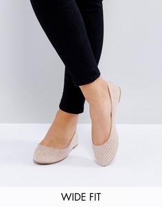 Балетки для широкой стопы New Look - Бежевый