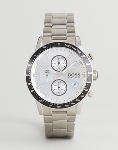 Серебристые наручные часы с хронографом BOSS By Hugo Boss 1513511 Rafale - Серебряный