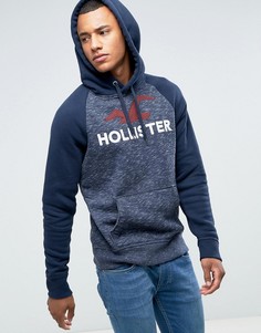 Худи темно-синего меланжевого цвета с логотипом Hollister Tech - Темно-синий