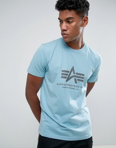 Синяя футболка классического кроя с логотипом Alpha Industries - Синий
