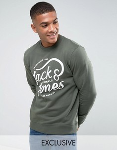 Свитшот с принтом Jack & Jones Originals - Зеленый