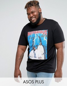 Длинная футболка Notorious Big ASOS PLUS - Черный