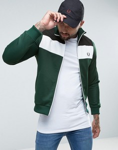 Зеленая спортивная куртка колор блок Fred Perry Sports Authentic - Зеленый