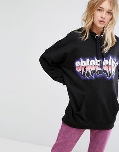 Джемпер с капюшоном Eco Edit Monki Space Girls - Черный