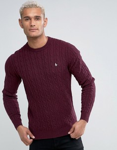 Джемпер из мериносовой шерсти с узором в косичку и круглым вырезом Jack Wills Marlow - Красный