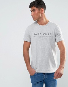 Светло-серая меланжевая футболка Jack Wills Westmore - Серый