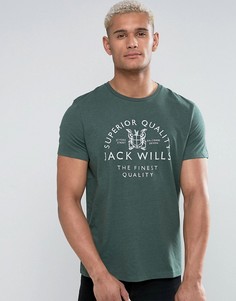 Зеленая футболка с принтом Jack Wills Westmore - Зеленый