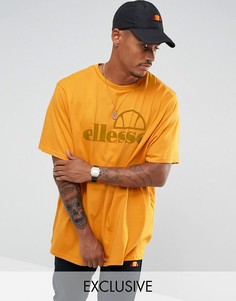 Золотистая футболка-оверсайз с большим логотипом Ellesse - Оранжевый