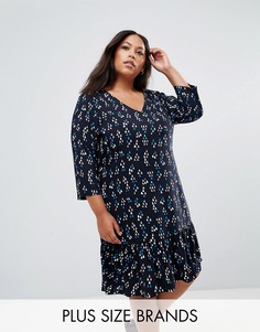 Свободное платье с принтом и оборкой Junarose - Мульти