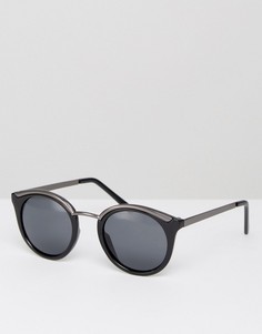 Солнцезащитные очки в круглой оправе Pieces - Черный