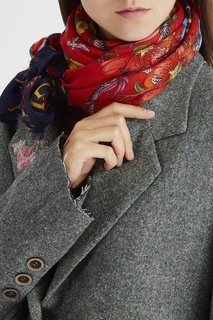 Платок из шерсти и шелка Gucci