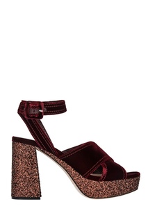 Бархатные босоножки Miu Miu