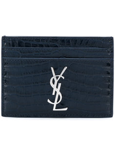 визитница с монограммой и логотипом Saint Laurent