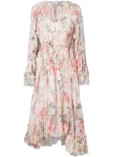 асимметричное платье с цветочным узором Zimmermann