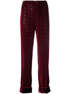 embossed velvet style cuffed trousers F.R.S For Restless Sleepers