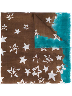 шарф с вышитыми звездами  Kiton