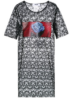 кружевное платье-рубашка  MSGM