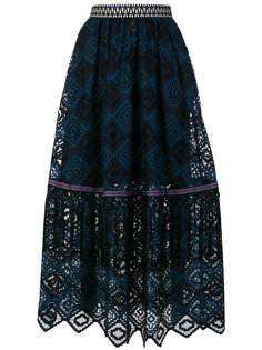 плиссированная юбка с кружевной отделкой  Miahatami