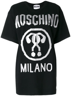 футболка с логотипом и принтом  Moschino