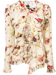 V-neck floral blouse Tomas Maier