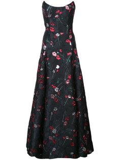 длинное платье с вышивкой Oscar de la Renta