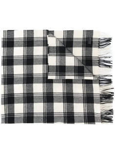 check fringed scarf Saint Laurent