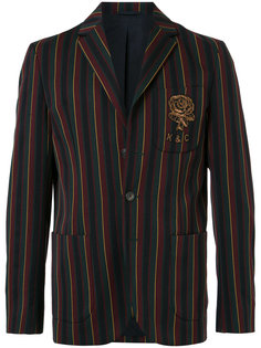 полосатый пиджак с вышитым логотипом Kent & Curwen