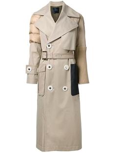 пальто с поясом и фактурной отделкой Undercover