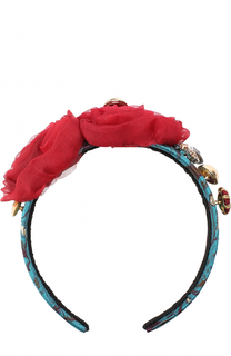 Ободок с декором и цветочной аппликацией Dolce &amp; Gabbana