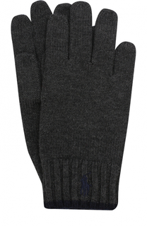 Шерстяные перчатки с логотипом бренда Polo Ralph Lauren