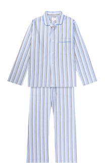 Хлопковая пижама в полоску Derek Rose