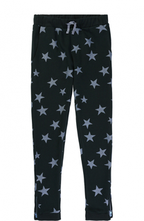 Спортивные брюки из хлопка с металлизированным принтом в виде звезд Stella McCartney
