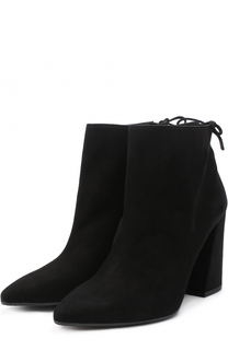 Замшевые ботильоны Grandiose на устойчивом каблуке Stuart Weitzman
