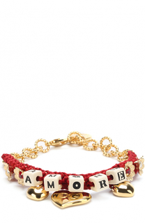 Плетеный браслет с подвесками и кристаллами Swarovski Dolce &amp; Gabbana