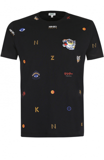 Хлопковая футболка с принтом и круглым вырезом Kenzo