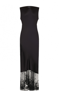 Шелковое платье-макси с кружевной отделкой Ann Demeulemeester