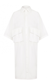 Хлопковое платье-рубашка с накладными карманами Yohji Yamamoto