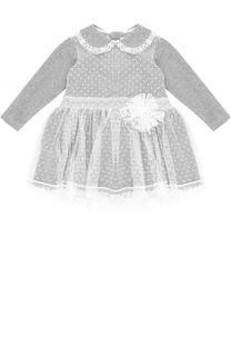 Хлопковое платье с кружевной отделкой и декором Aletta