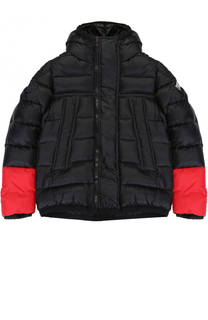 Пуховая куртка с контрастной отделкой Moncler Enfant