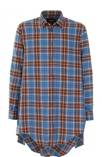 Хлопковая удлиненная рубашка в контрастную клетку Dsquared2