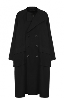 Двубортное шерстяное пальто свободного кроя Yohji Yamamoto