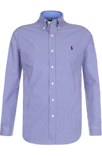Хлопковая рубашка с воротником button down Polo Ralph Lauren